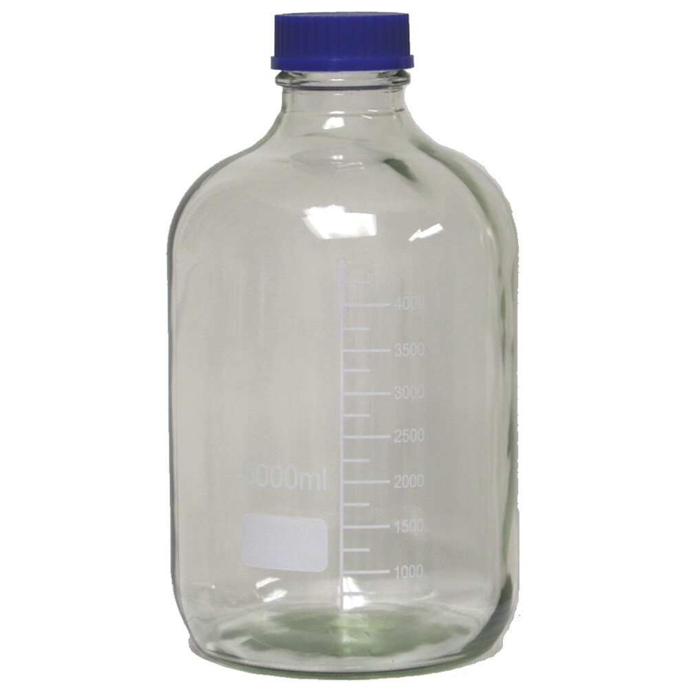5L Glass Media Bottle, Round, GL60 Screw Cap Karter Scientific 232Z4 (Single)