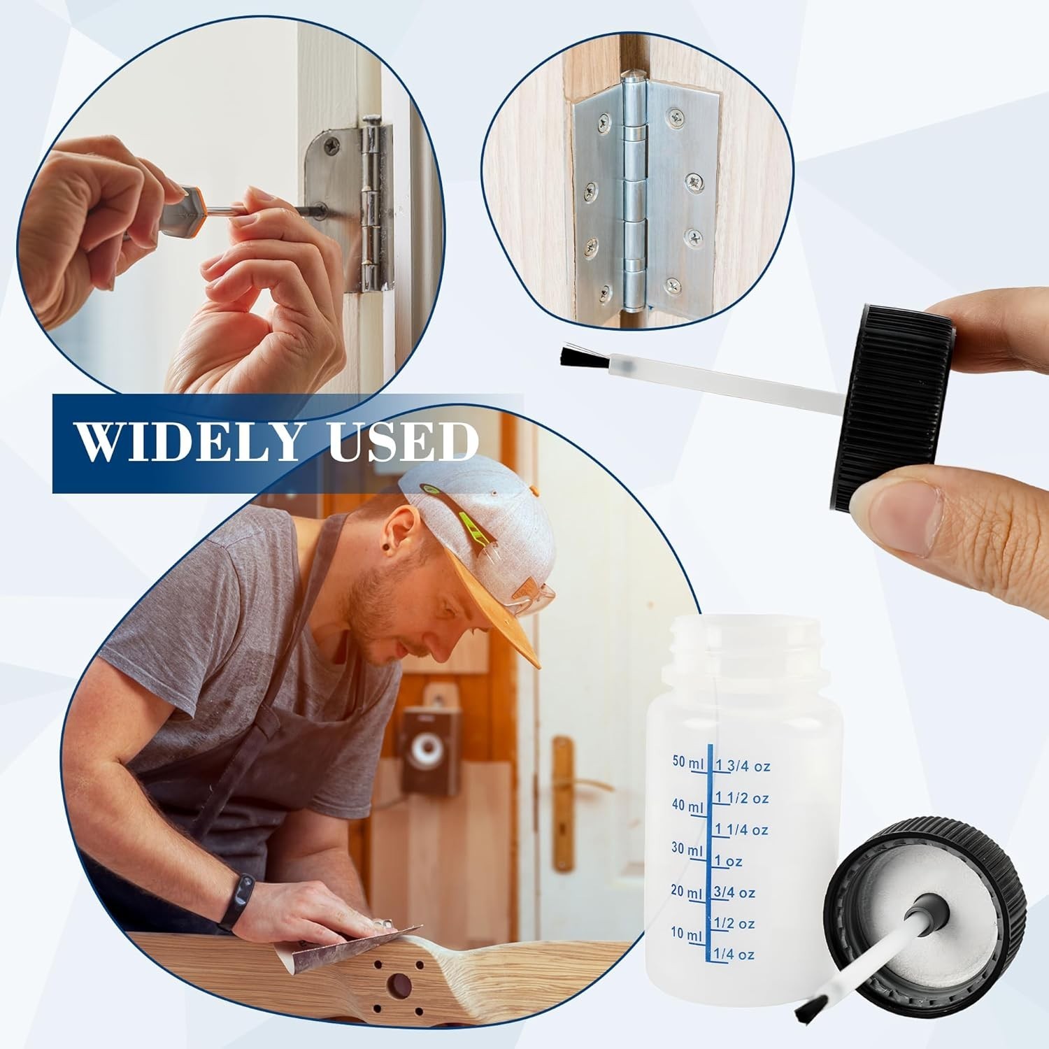 75 Pcs 2 Oz Paint Touch Up Bottles with Brush Applicator Child Safe Lids Touch U