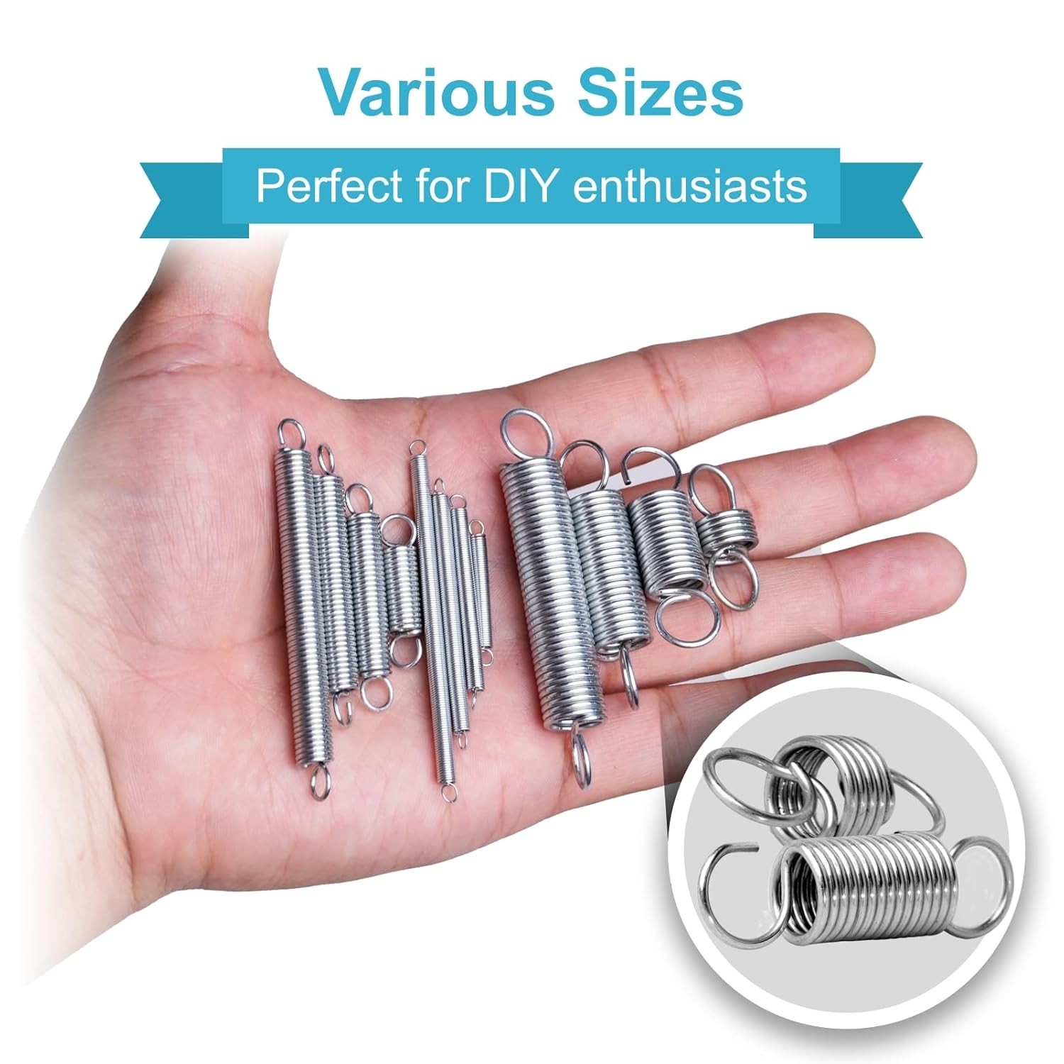 99PCS Extension Spring Assortment Kit, 12 Sizes Small Tension Springs with Du