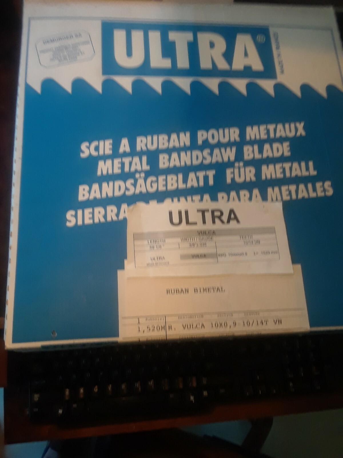 ULTRA, BANDSAW BLADE, BIMETAL, HSS M42, 59 1/8″‘ LONG, 3/8 W, 10/14 T Variable