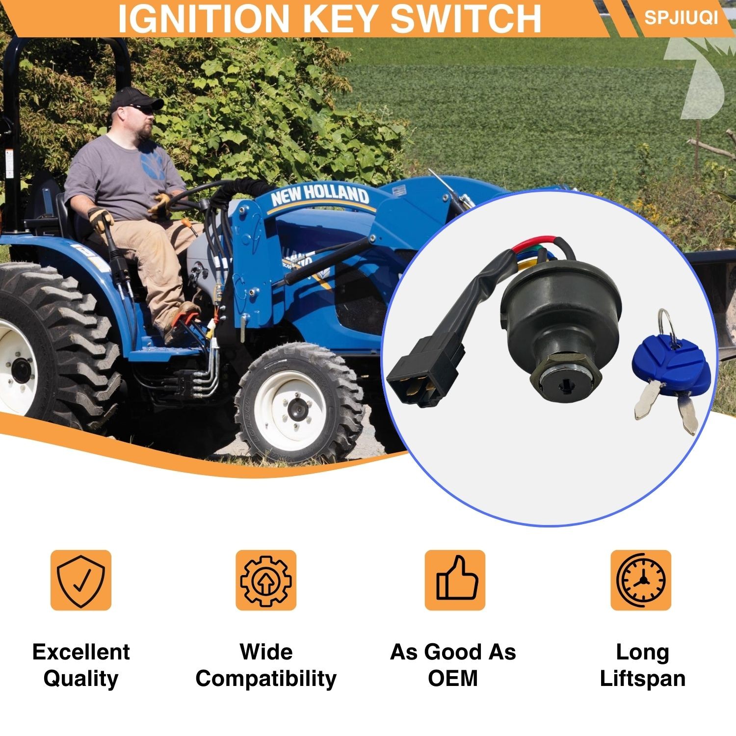 87304791 Ignition Switch for Ford New Holland Workmaster 45 50 55 60 65 70 75