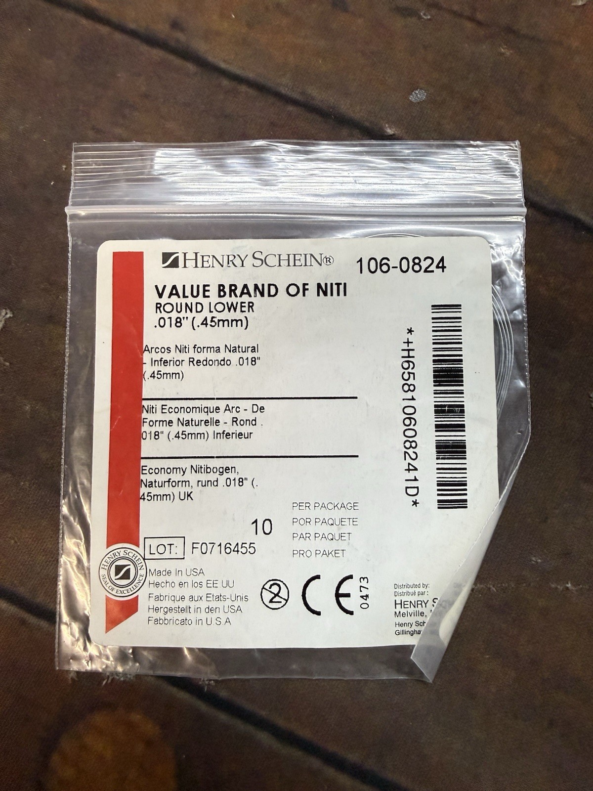 Henry Schein NiTi Orthodontic Archwire Partial Lot .014 .018 Upper Lower