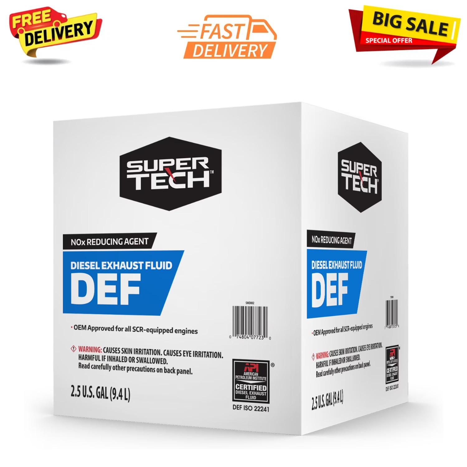 Super Tech DEF 2.5 Gallon, 9.4L for Diesel Fuel Vehicles, Free Shipping