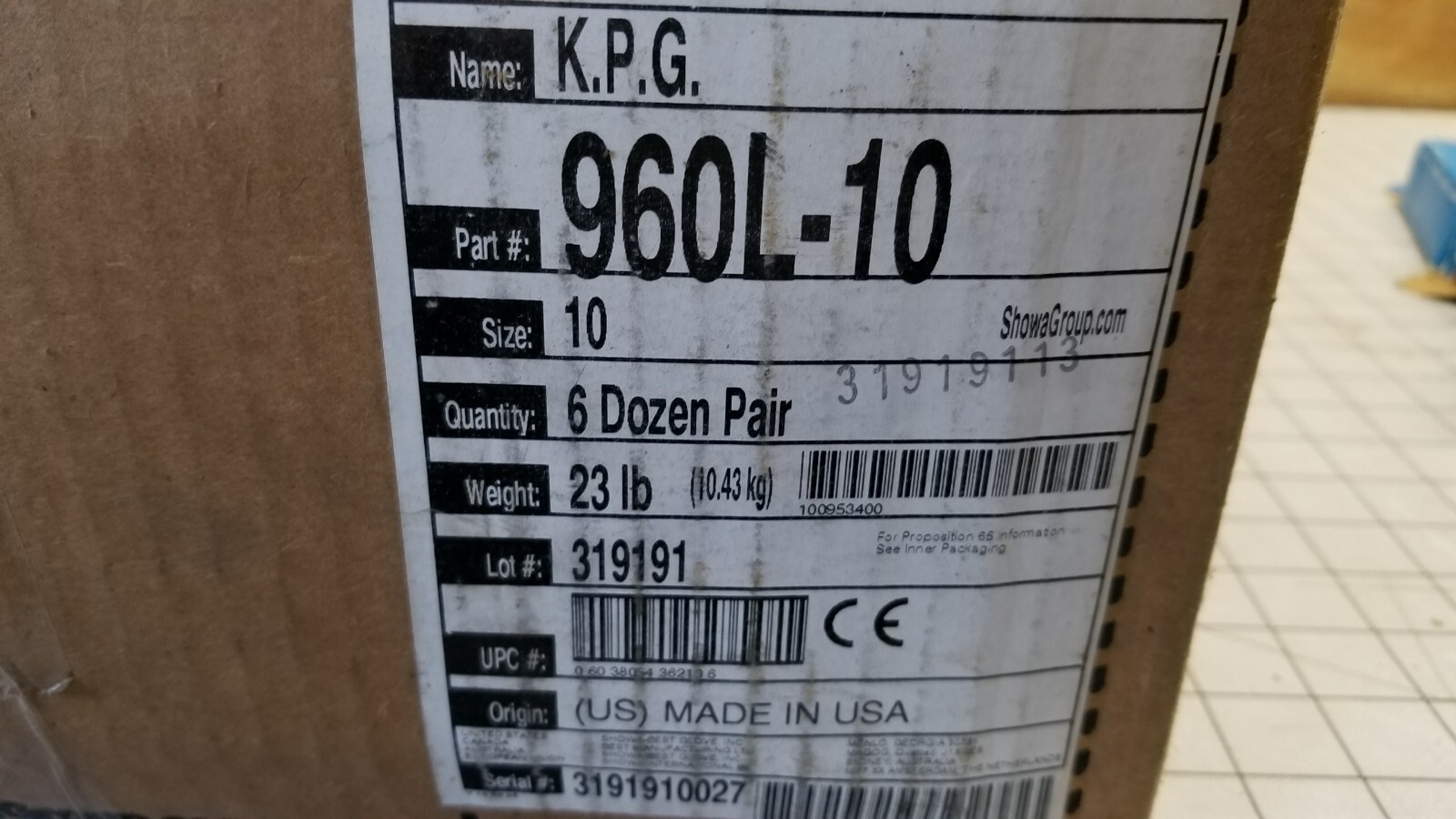 Showa Best Glove 960L-10 KPG K.P.G. PVC coated yellow large USA Dozen – 12 Pair