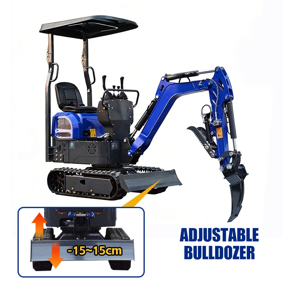 Mini Excavator 1Ton Diggers EPA Engine + 3 Attachments Excavator Free Delivery