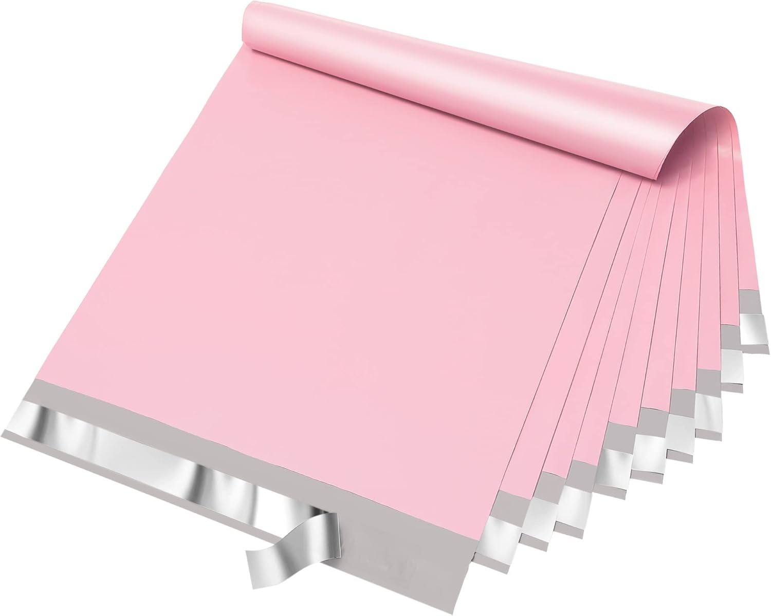 Elegant Light Pink Polyethylene Mailer Bags – 50 Piece Set 14.5×19