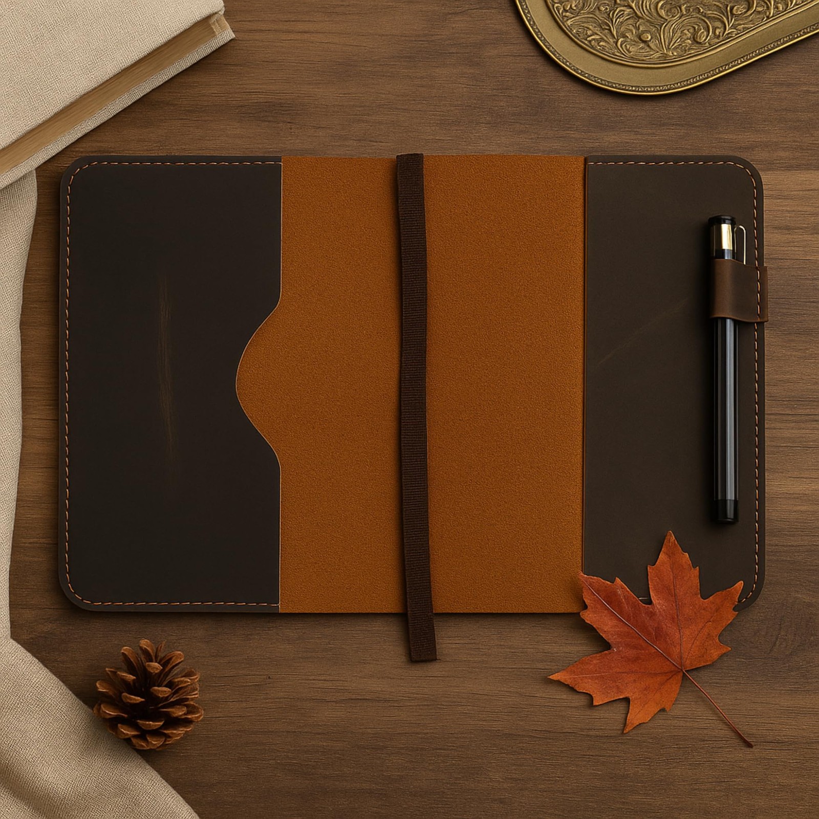 CestAntiQ, A5 Leather journal cover, Refillable Journal Cover for Large and M…