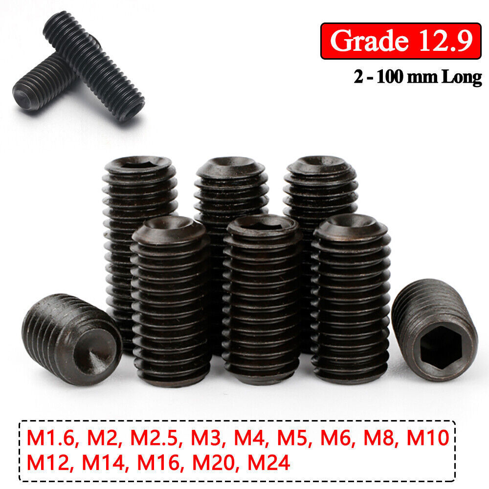 12.9 Grub M1.6 ~ M24 Metric Grade Screws Cup Point Hex Socket Set Screw DIN 916