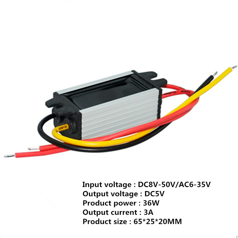 DC/AC-DC DC8V-50V/AC6-35V to 5V 3A 15W car waterproof DC power converter