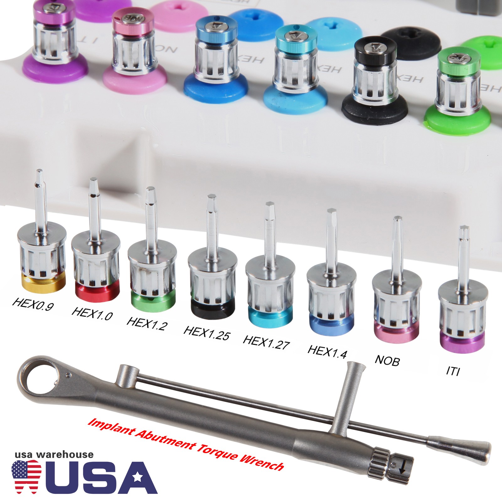 10x Dental Ultrasonic Scaler Piezo Tips Wrench fit EMS DTE SATELEC CE