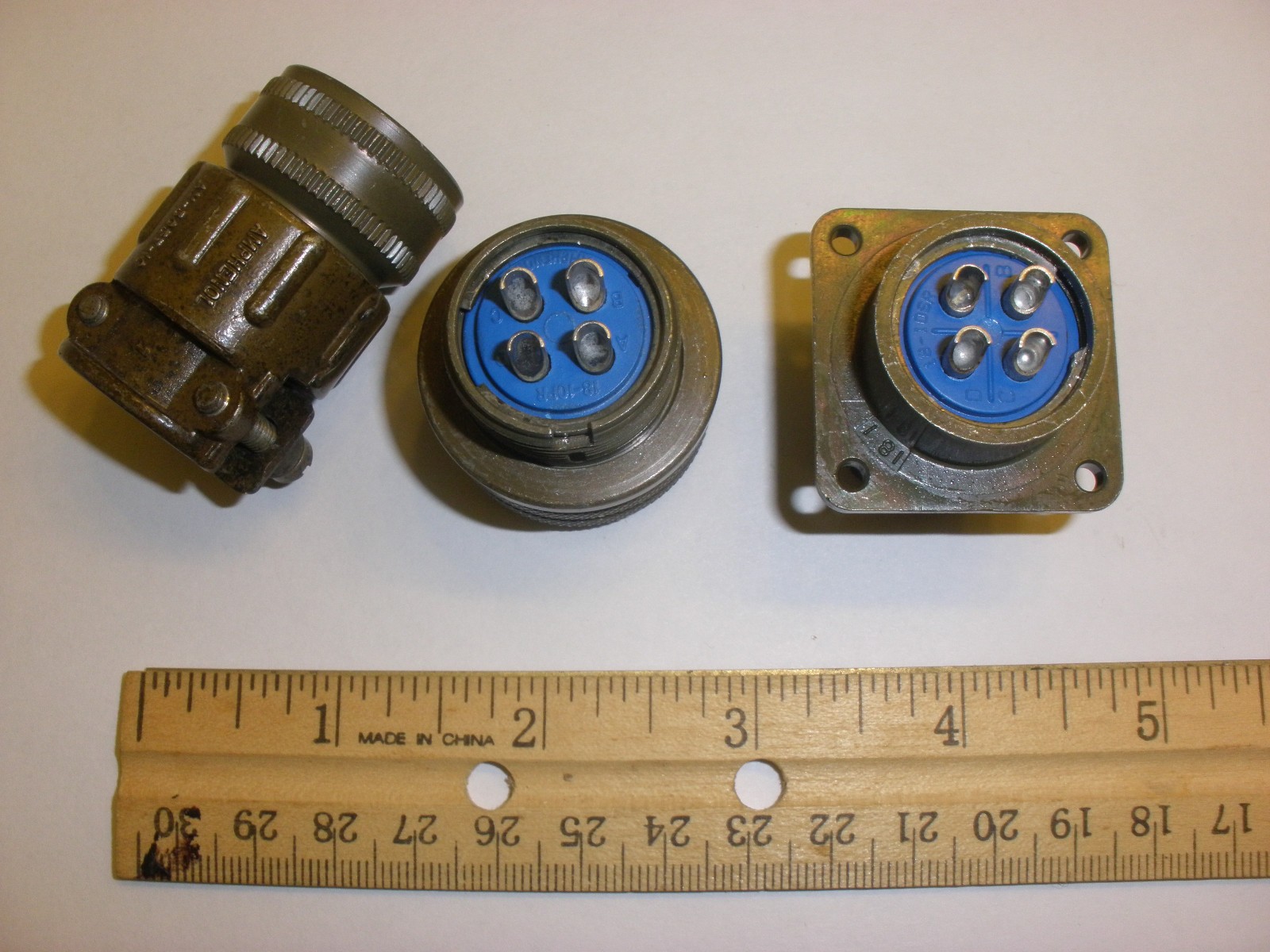 USED – MS3106A 18-10P (SR) and MS3102A 18-10S – 4 Pin Mating Pair