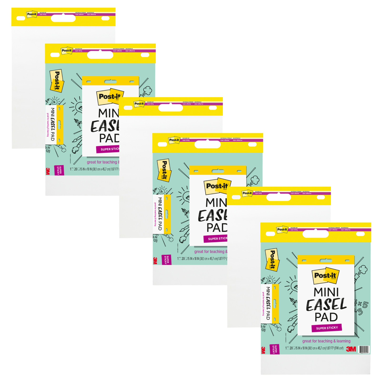 Post-it Super Sticky Mini Easel Pad: 15 in. x 18 in. / / (White) [6-pack]