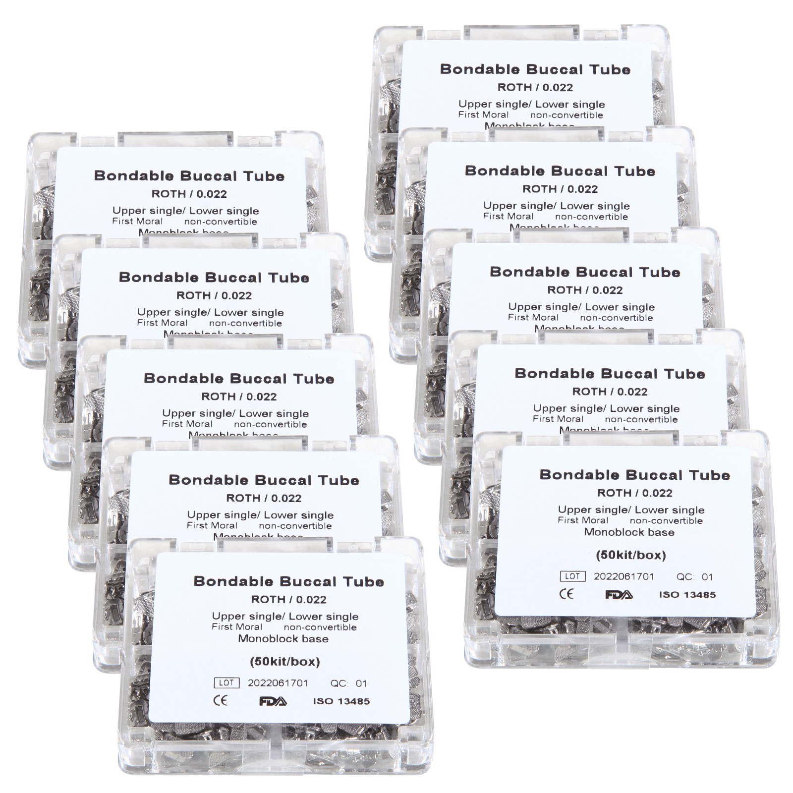 200pcs Dental Orthodontic Buccal Tubes Monoblock Roth 022 1st Molar Bondable OR
