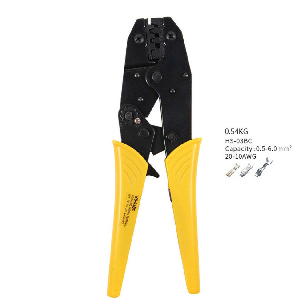 Ratcheting Crimping Tool Kit Cord End Terminals Wire Crimper Pliers w/ 8 Dies