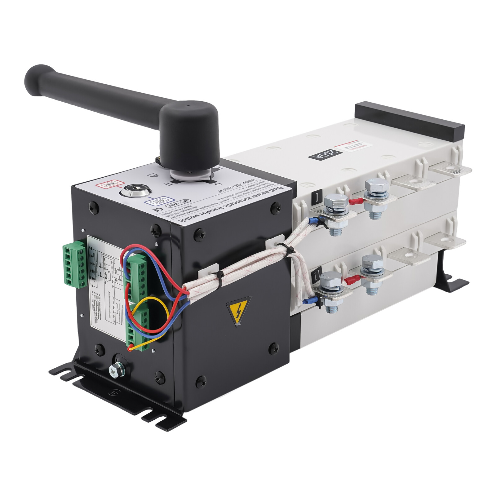 Dual Power Automatic Transfer Switch 250A 4P Auto and Manual Mode 340*130*118mm