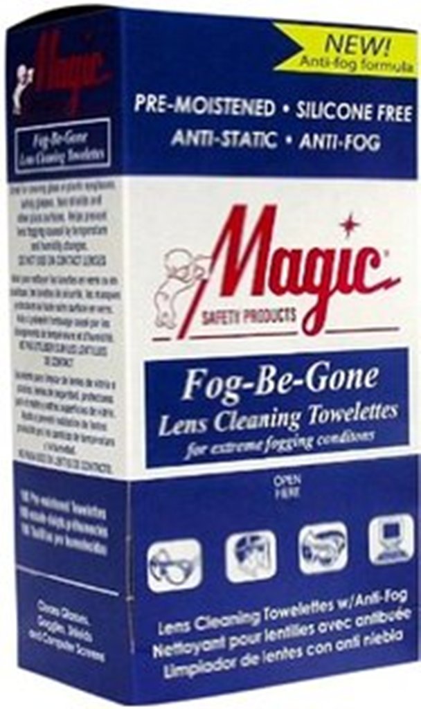 Magic Safety Lens Cleaning Towelettes, 100 Wipes Per Box, Fog-Be-Gone