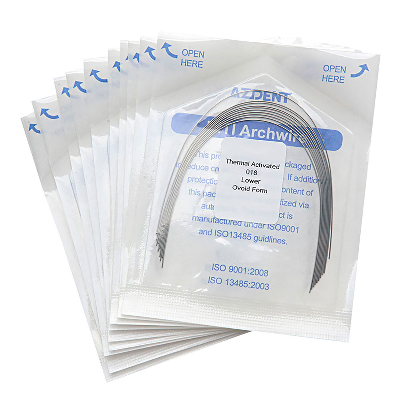 10Pc AZDENT Dental Orthodontic Arch Wire Niti Thermal Activated Ovoid Natural