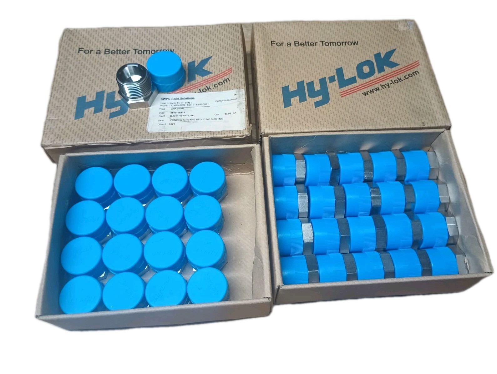 HYLOK 1″ MNPT X 1/4″ FNPT Reducing bushing 316SS H-SHB 16-4N-S316 Lot Of (36)