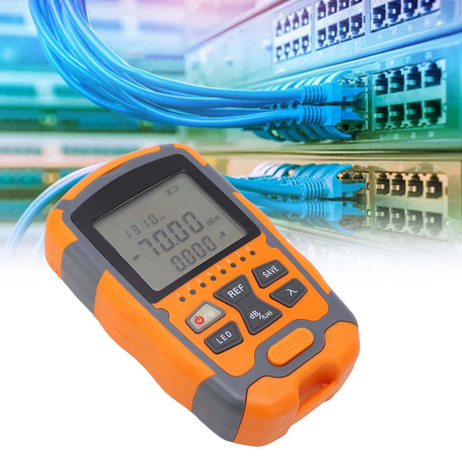 Optical Power Meter Optical Fiber Cable Tester Multimeter Tool with LED Light