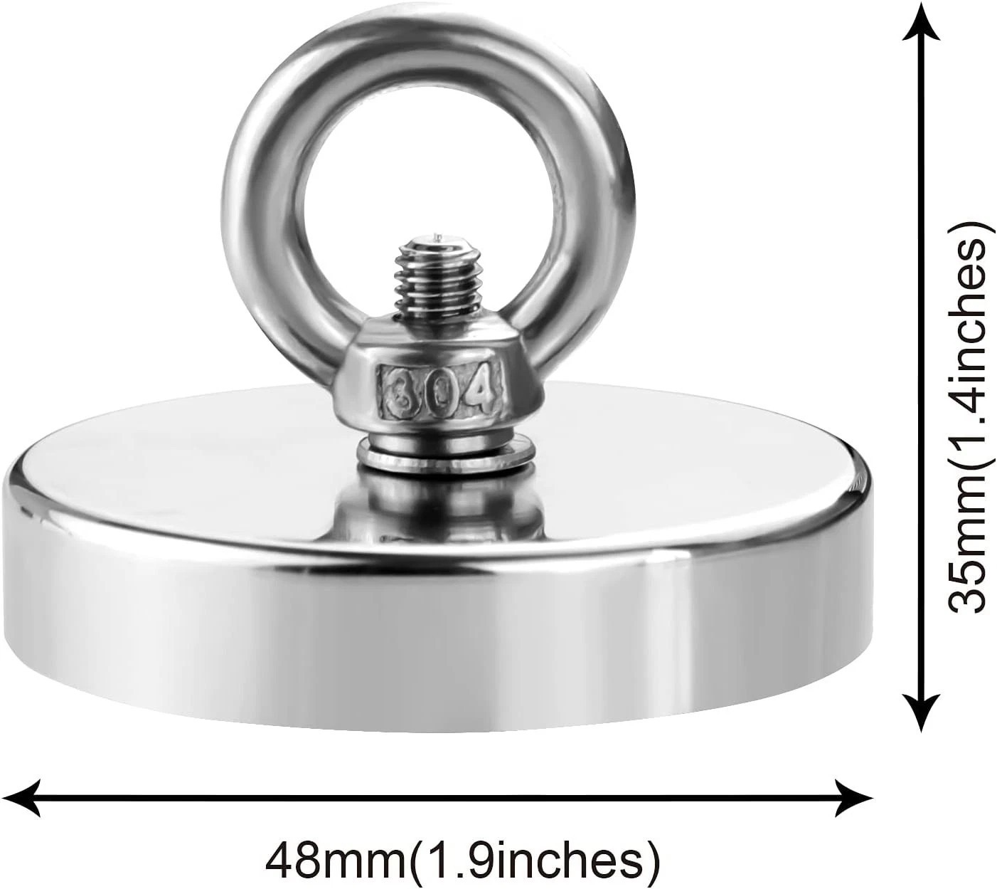 Strong Neodymium Fishing Magnets 286 lbs(130 KG) Pulling Force Rare Earth Magnet