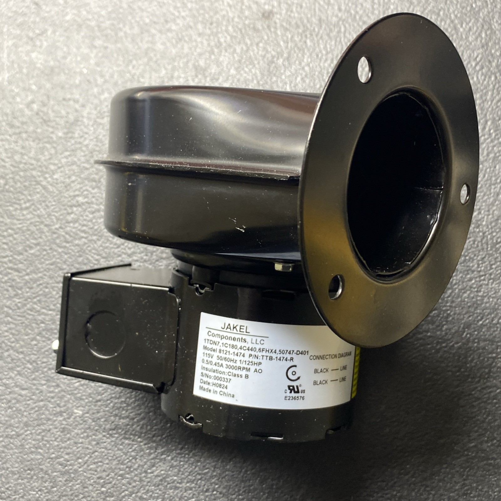 BLOWER MOTOR 115V 60HZ 3000RPM 120W REPLACES DAYTON FAN CAPACITOR 3.3″ 8121-1474