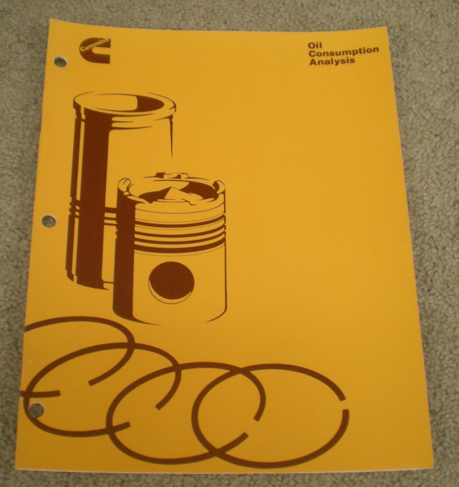1980 CUMMINS Diesel Engine Oil Consumption Analysis Manual