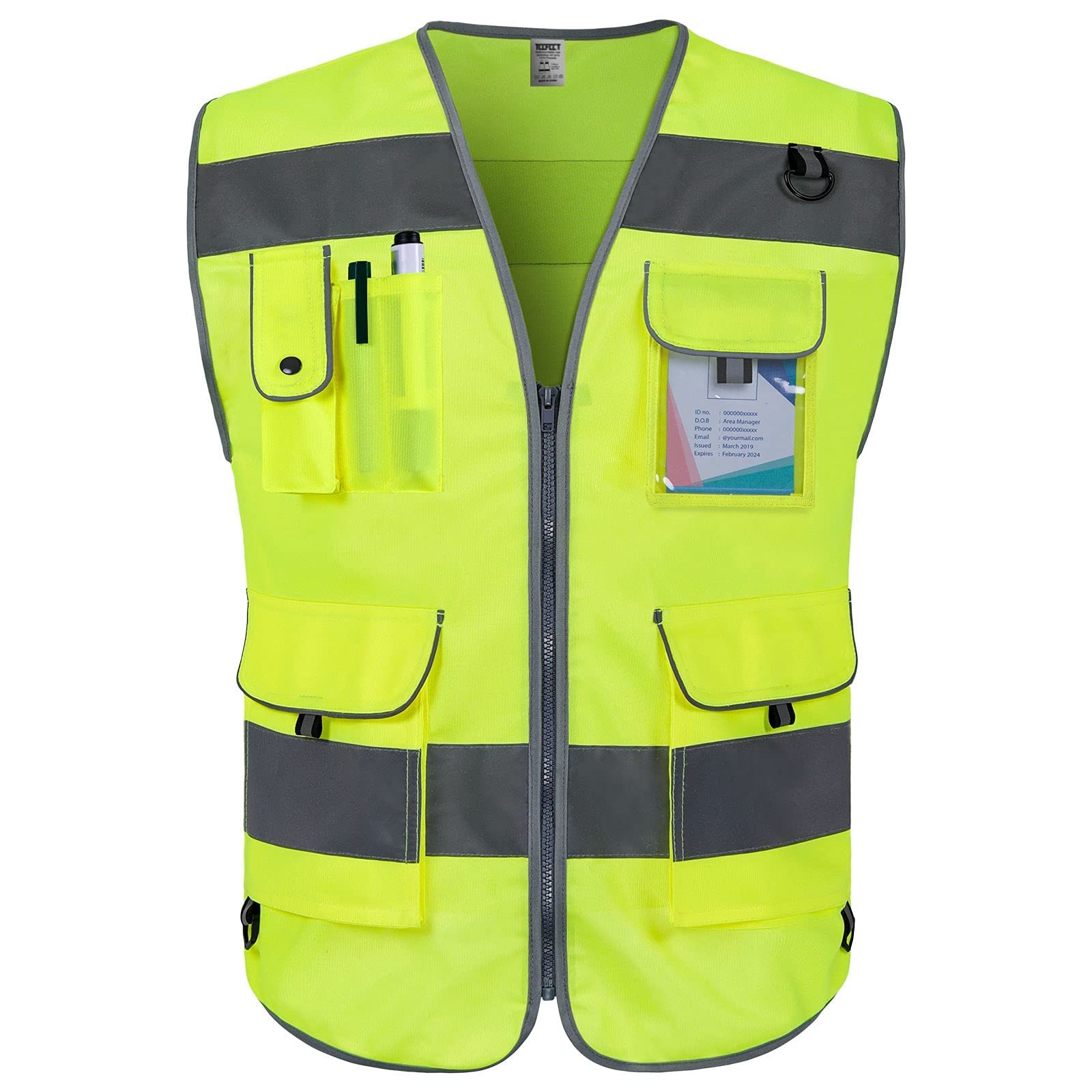 Safety Vest for Men Women 9 Pockets High Visibility Vest for Safety, Reflecti…
