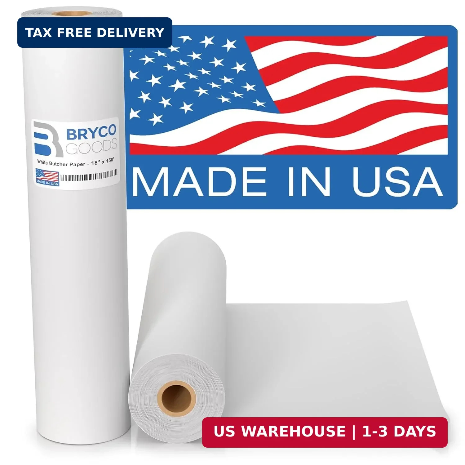 White Kraft Butcher Paper Roll – 18” x 150′ – Versatile & Durable – Ideal fo…