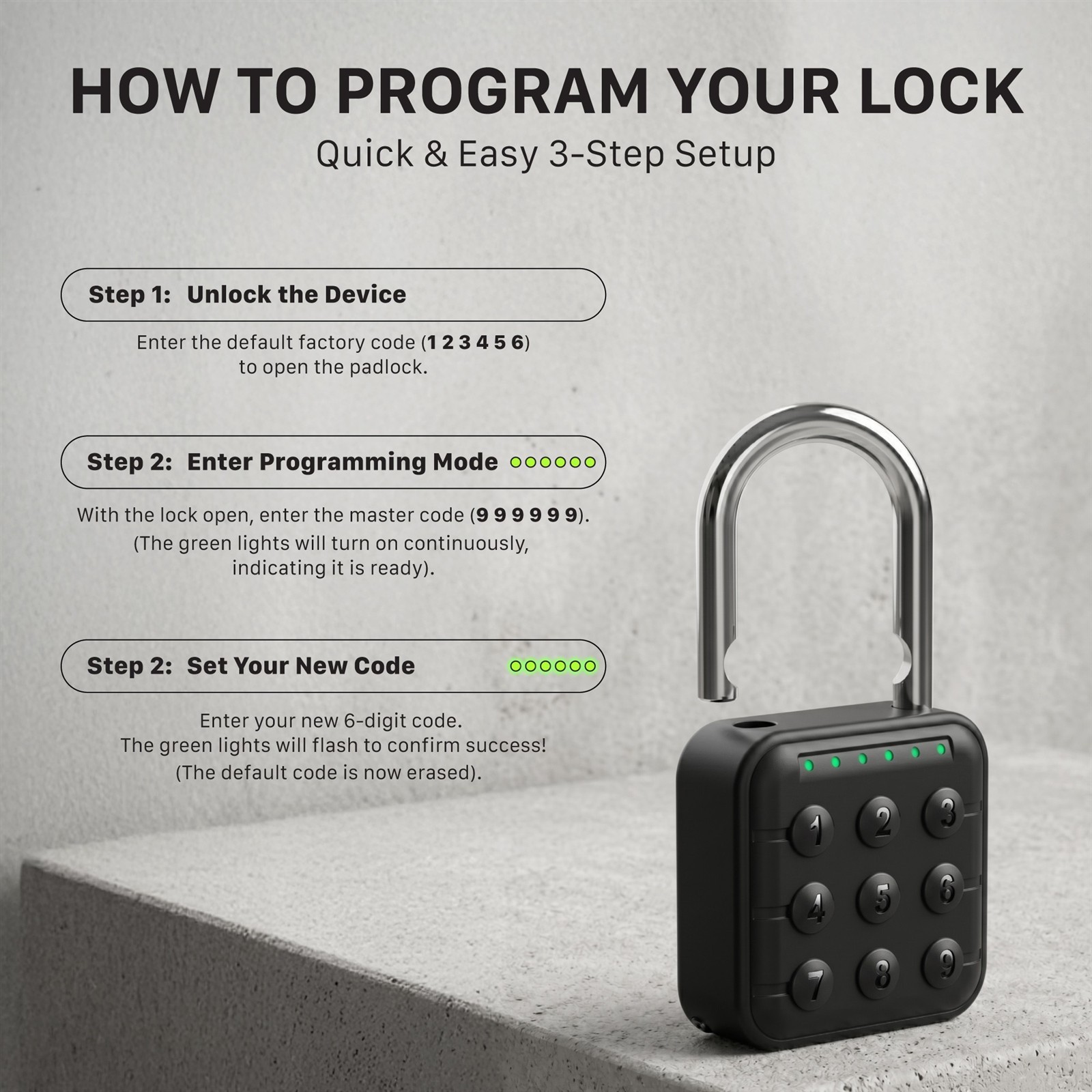 Fosmon Digital Combination Lock Outdoor IP67 Padlock Combination Gym Locker Lock