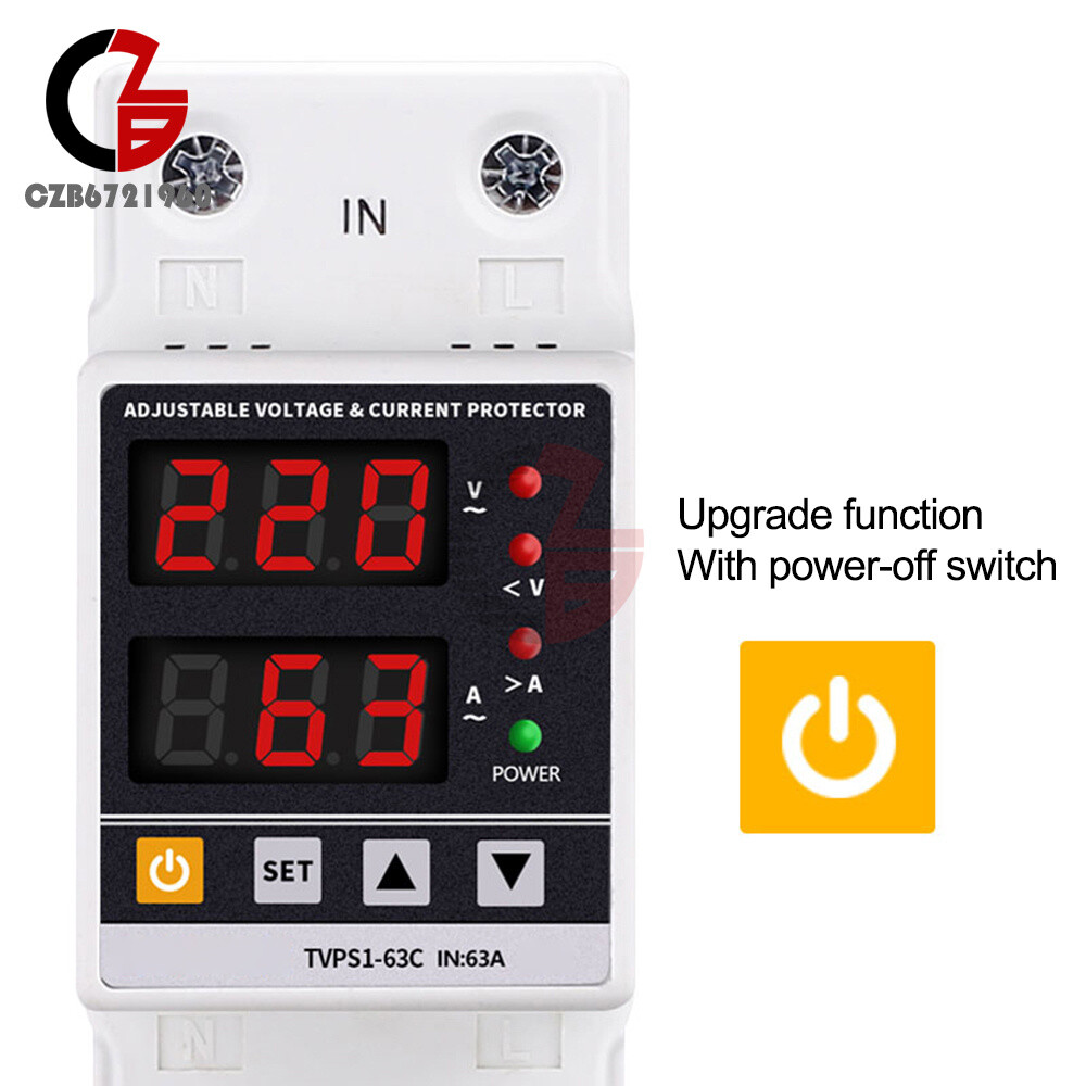AC220/110V 40/63/80A Over Under Voltage Switch Protector Over Current Protection