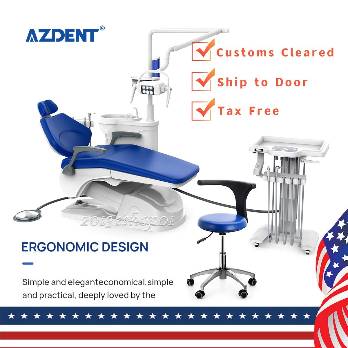 FDA Dental Unit Chair Computer Controlled DC Motor PU TJ2688-A1-1