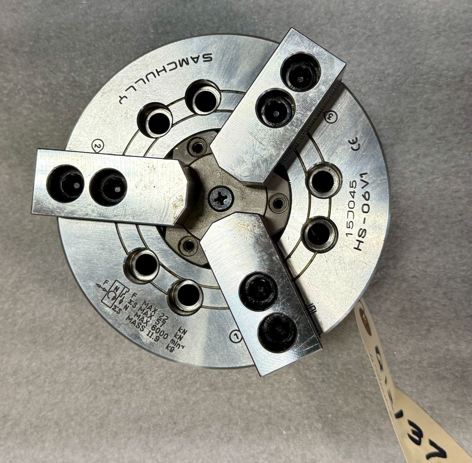 6″ Samchully HS-06V1 3-Jaw Hydraulic Chuck