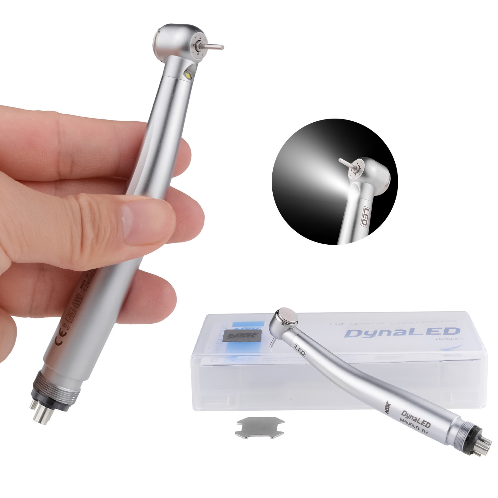 Dental LED High Speed Handpiece E-generator 8 Spray Ceramic Bearing DynaLED B2M4