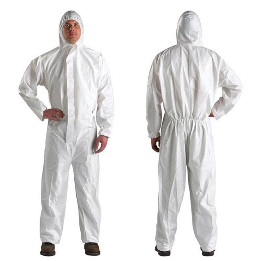 3-30 Pack Disposable SMS Coverall with Hood, Painter’s Suit M L XL 2XL 3XL