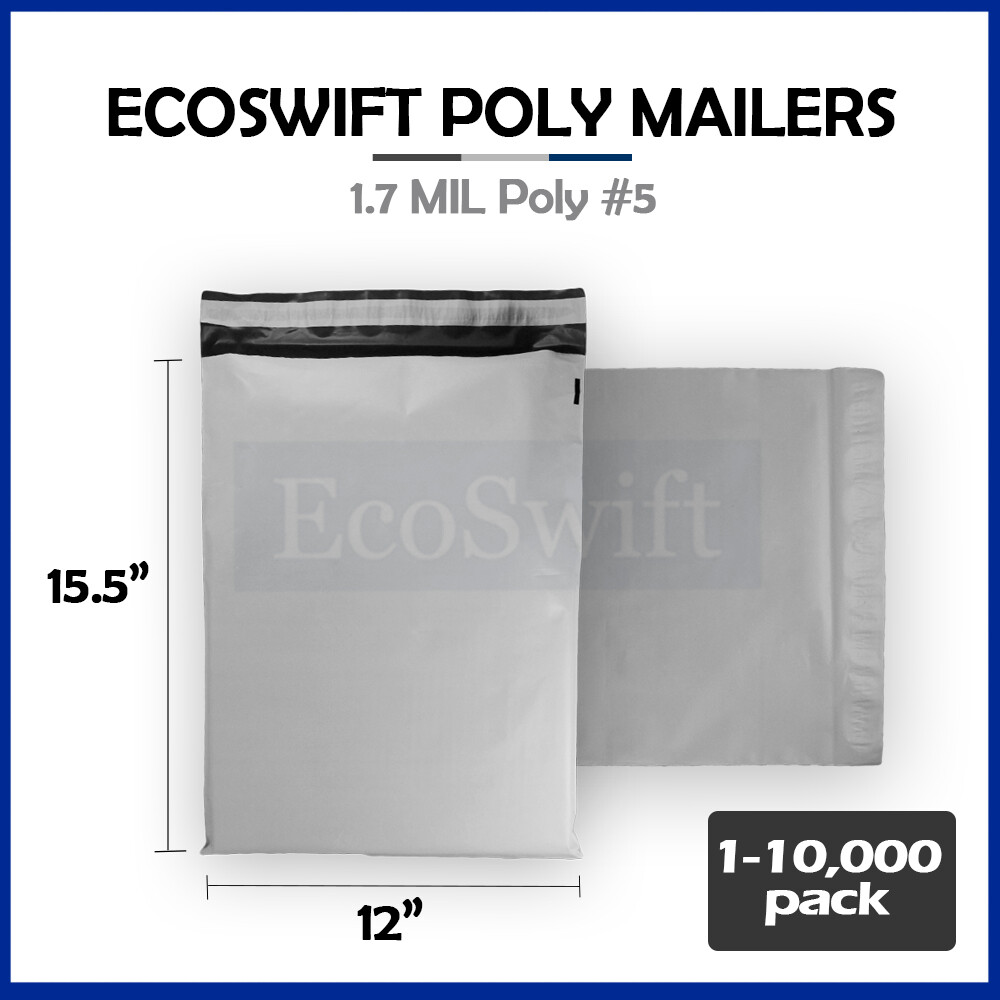 1-10000 12 x 16 “EcoSwift” Poly Mailers Envelopes Plastic Shipping Bags 1.7 MIL