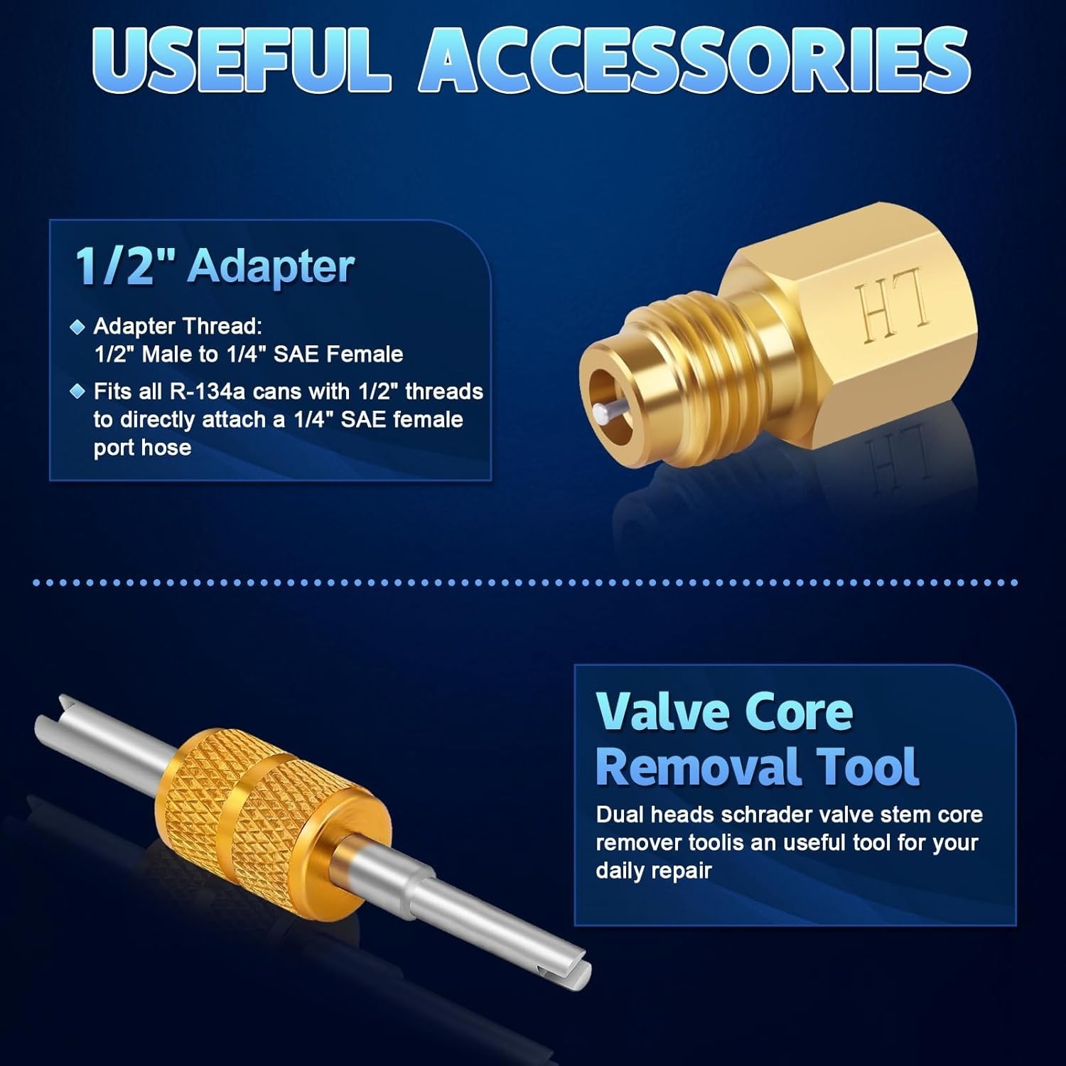 Can Tap, R1234YF Self-Sealing and Puncture Style Can Tap Valve with Tank Ada