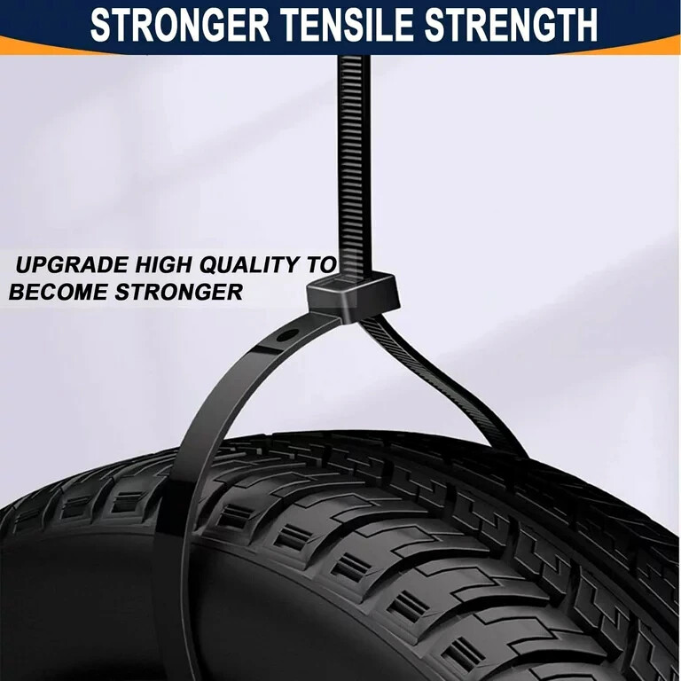 (24″ INCH) 10 – 20 PACK BLACK CABLE ZIP TIES Heavy Duty UV Resistant Nylon 66 UL
