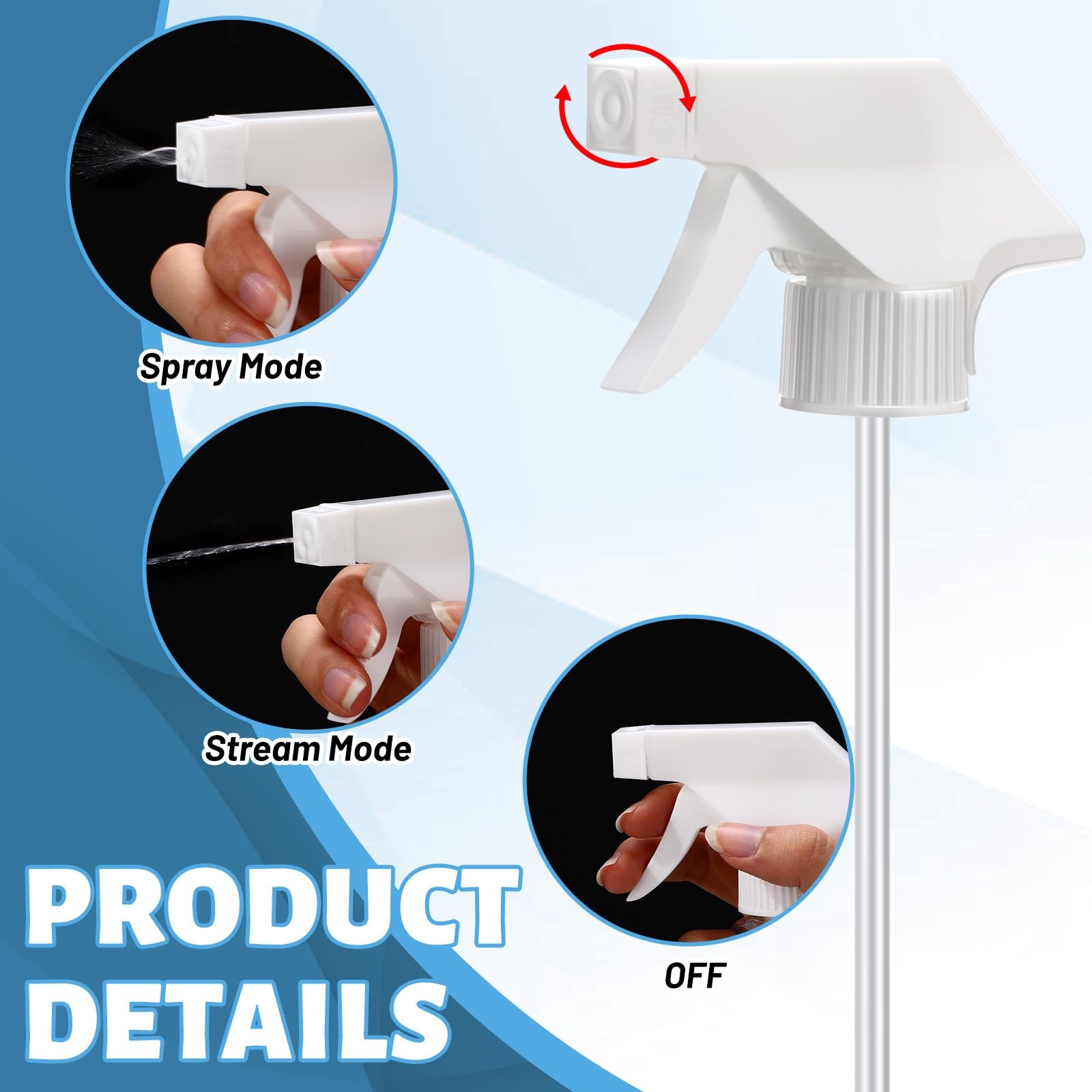 Acellegic 100 Pack Spray Bottle Nozzle 28-400 Sprayer Reusable Spray Bottle T…