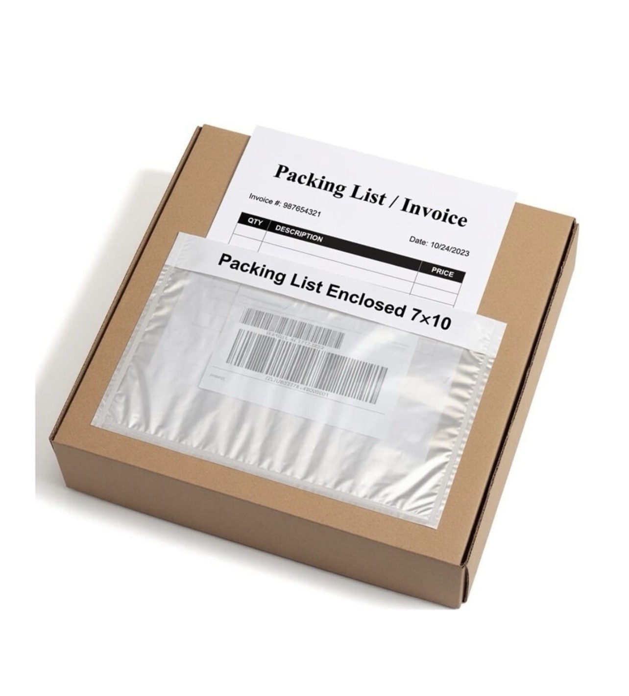7″ x 10″ Packing List Envelope Clear Self Seal Shipping Address Sleeve 100 Pack