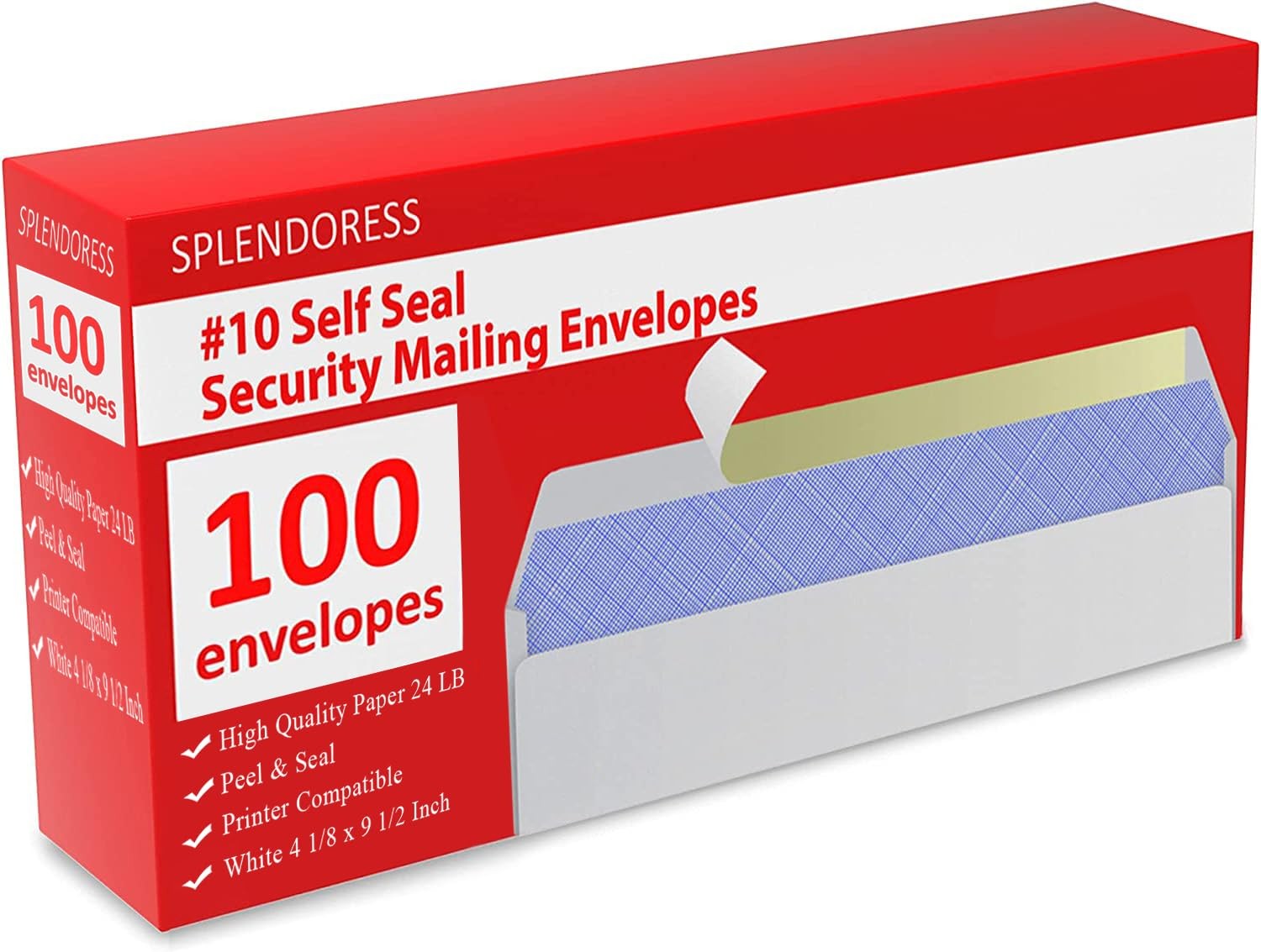 #10 Envelopes Letter Size Self Seal | 100 Business Mailing Security Peel and …