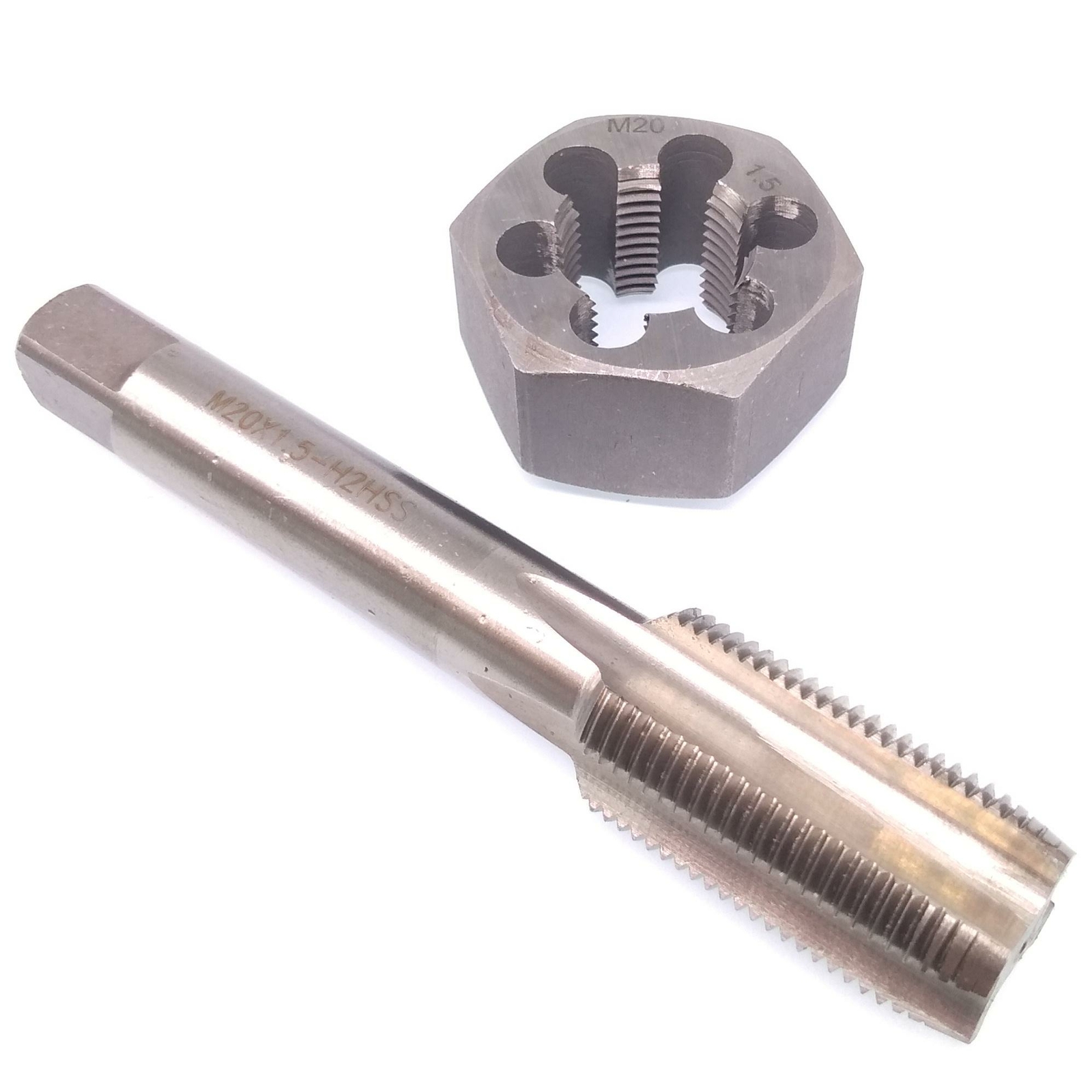 US Stock HSS M20 x 1.5mm Tap & 20×1.5mm Hexagon Die Metric Thread Right Hand Set