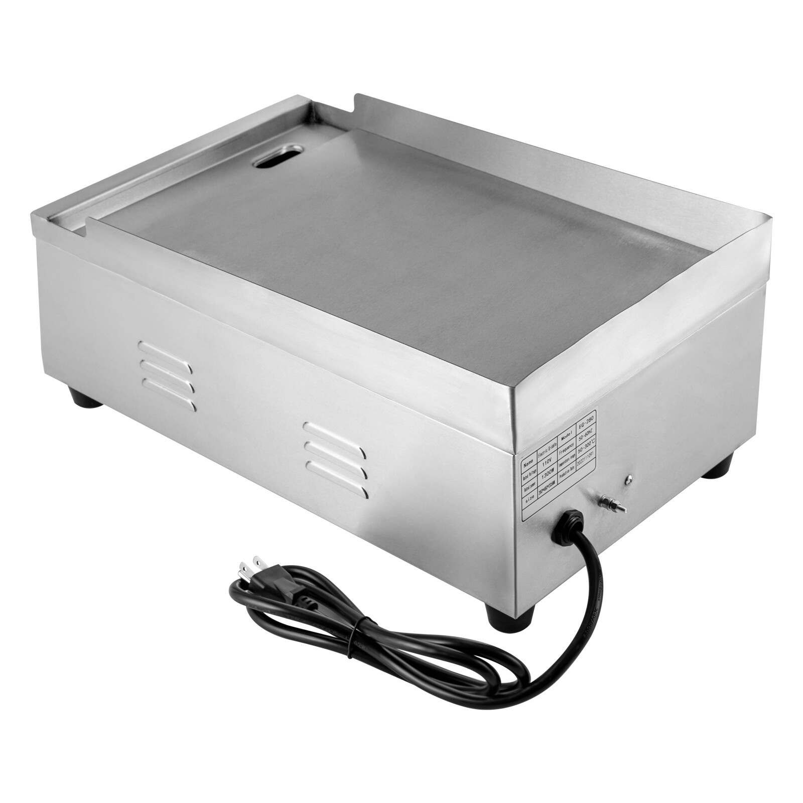 Electric Griddle Flat Top Grill 1300W 15.75″ Hot Plate BBQ Countertop Commercial