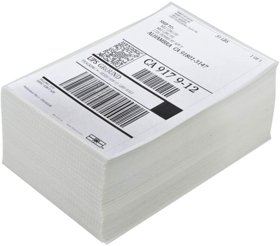 500 4×6 Fanfold Direct Thermal Shipping Labels for Zebra and Rollo Printers