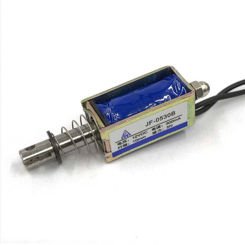 Micro DC Solenoid Valve Electromagnet DC 12V Spring Push-Pull Through Type 5pcs