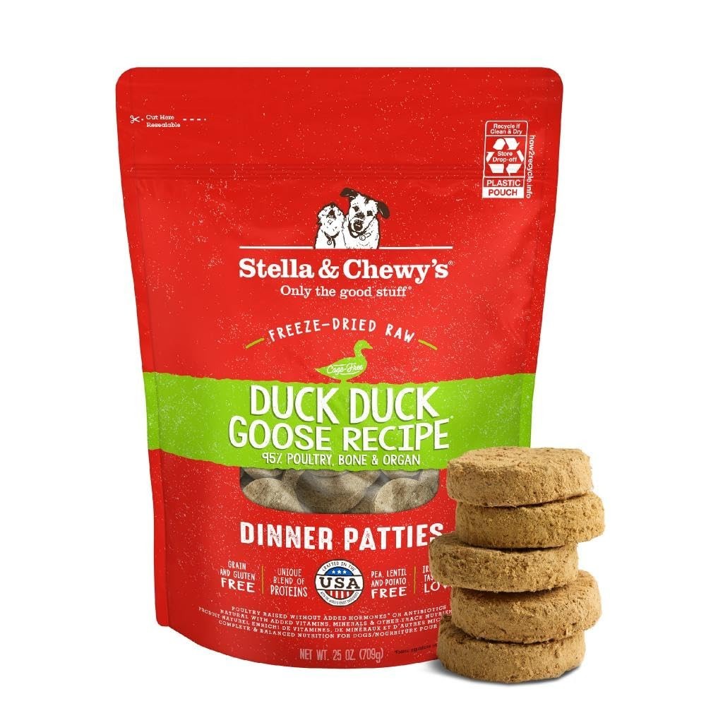 Stella & Chewy’s Freeze-Dried Raw Dinner Patties, Duck Duck Goose Recipe,25oz