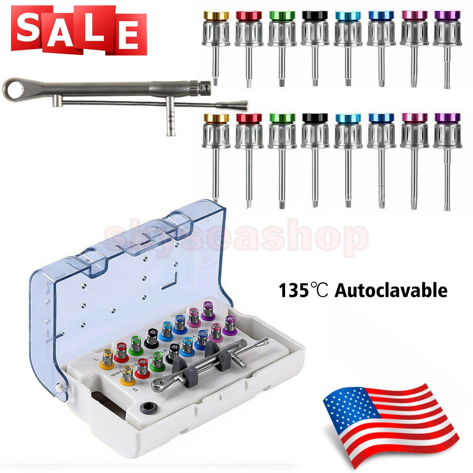 10x Dental Ultrasonic Scaler Piezo Tips Wrench fit EMS DTE SATELEC CE