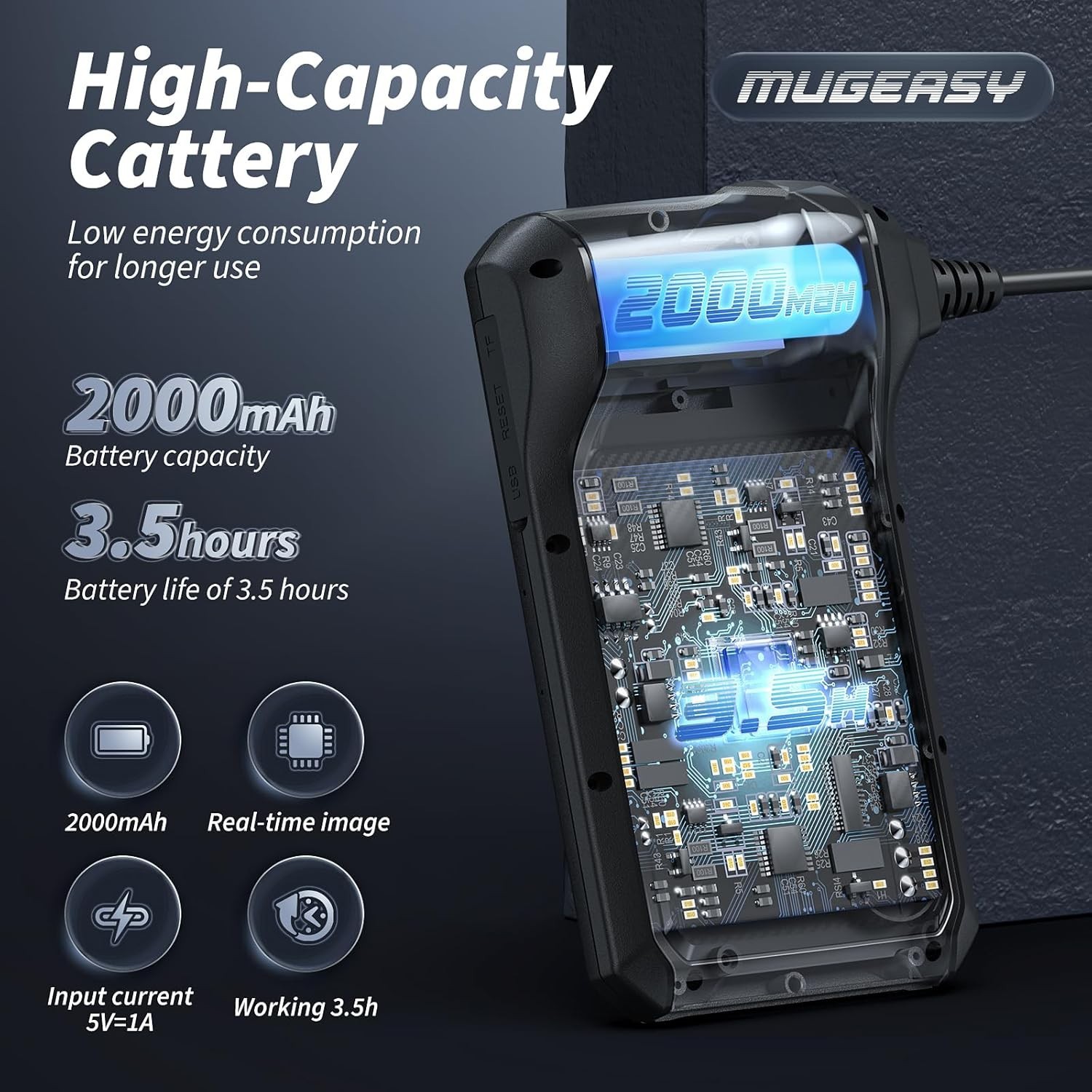 Waterproof Endoscope Camera with 4.3″ Screen & 8 LED Lights – 16.6FT