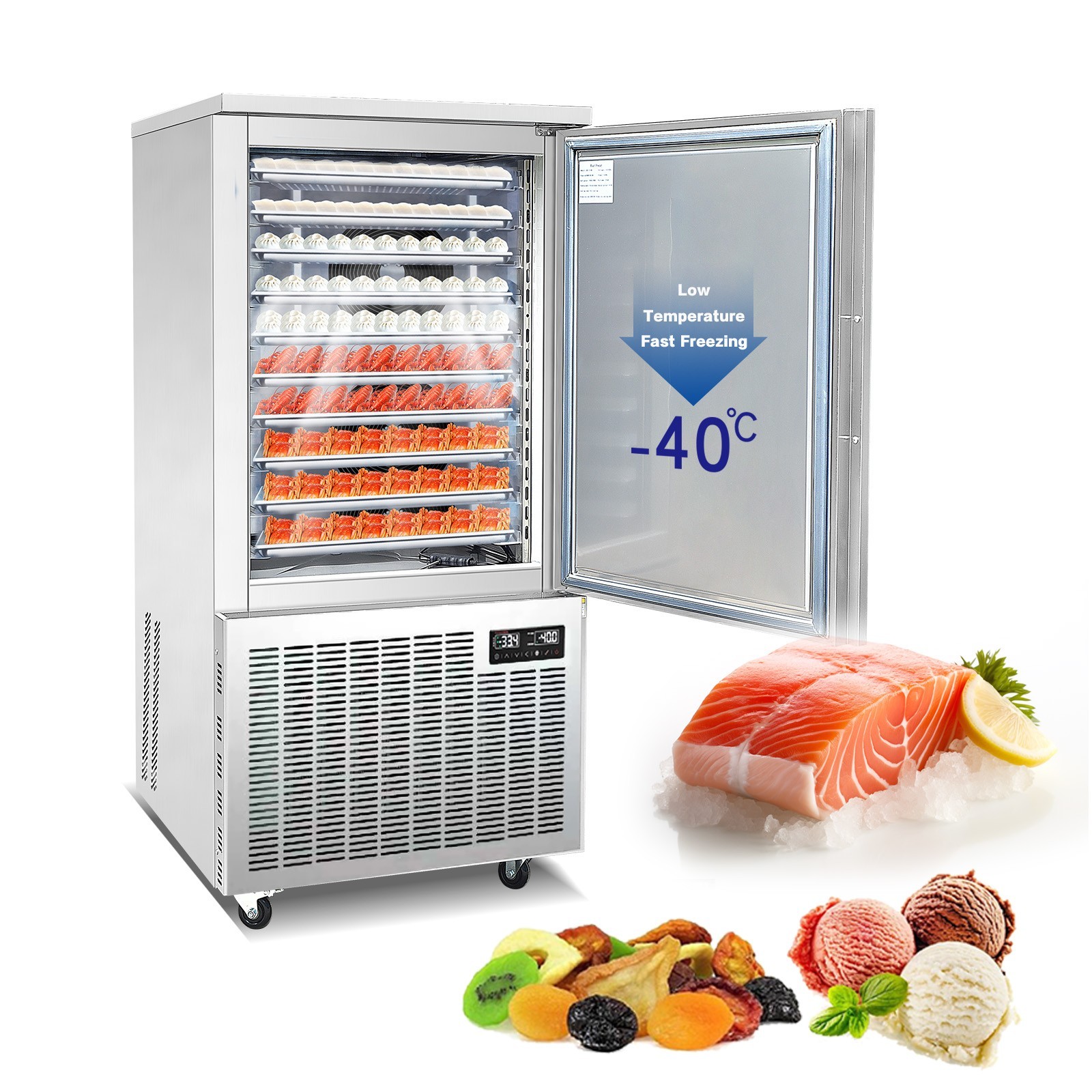 Kolice Commercial Restaurant 10 Trays Blast Chiller, Blast Freezer, Lowest -40°F