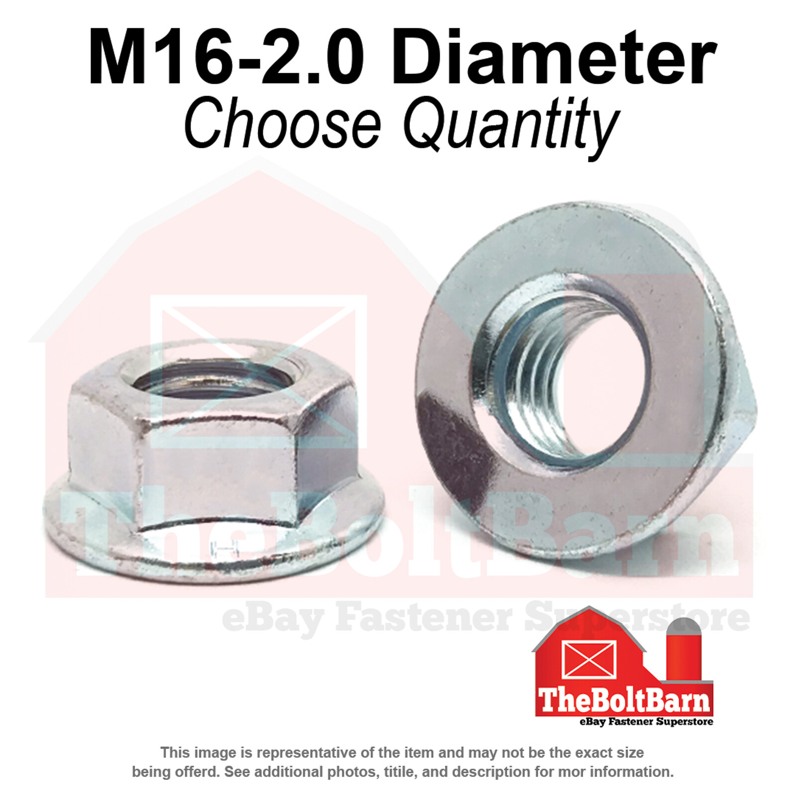 M16-1.5 Class 8 Hex Flange Nuts Zinc Clear Fine Thread (Pick Quantity)