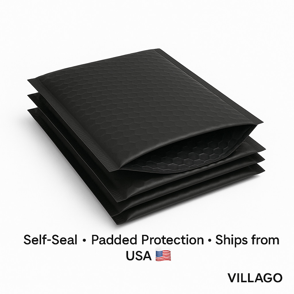 1000 #000 4×8 Black Poly Bubble Mailers Padded Envelopes Self Seal Bags